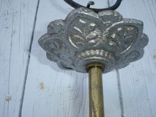 Antique Cast Iron Bradley Hubbard Hanging Double Oil Lamp Bracket With Star 2