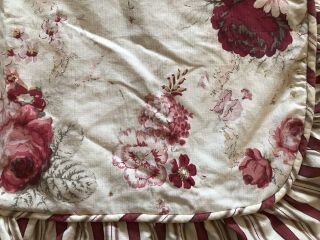 Vintage Waverly Garden Room Norfolk Rose Standard Pillowcase All Around Ruffle 2