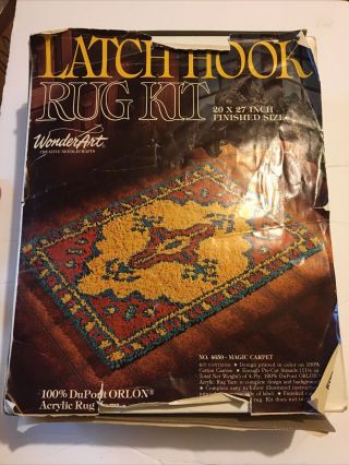 Wonderart Latch Hook Rug Kit 20x27 No.  4659 Magic Carpet Vintage