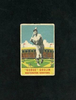 R333 1933 Delong Gum - 24 Goose Goslin,  Hof,  Last Set Card,  Vg,  Light Glue Rev.