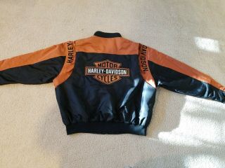 Vintage Harley - Davidson® Black & Orange,  Bar And Shield Logo Nylon Xl Jacket