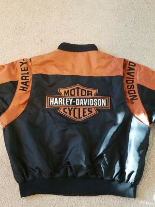 VINTAGE Harley - Davidson® Black & Orange,  Bar and Shield Logo Nylon XL Jacket 2