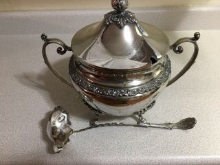 Antique Mid Century Silver Plated Tureen By Goldfeder Silver Corp W/ladle