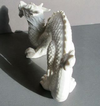 Vintage White Dragon Porcelain Figurine Japan Label OMG Otagiri 8.  5 