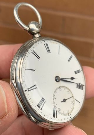 A Fine Quality Antique Solid Silver Early Manchester Fusee Pocket Watch 1869.