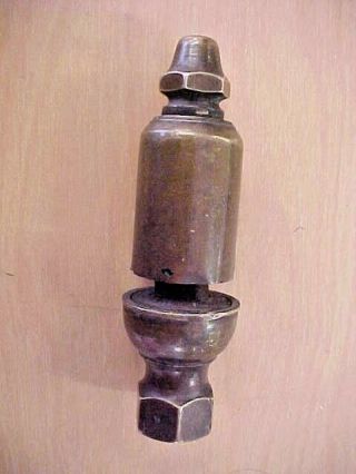 Small Antique Brass Steam Whistle 3 - 3/4” Tall Maker Marked