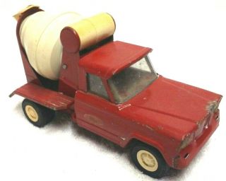 Vintage Tonka Jeep Cement Mixer Truck Pressed Steel Toy