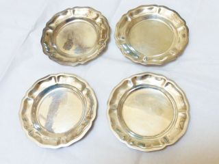 Set Of 4 Vintage Solid Sterling Silver Small Plates,  Total Of 178 Grams
