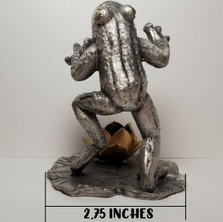 VINTAGE COLLECTIBLE PEWTER FROG ON LILY 1994 SPI 2