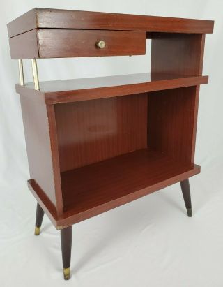 Mid - Century Record Player Media Storage Console Cabinet Sideboard Stand Vintage