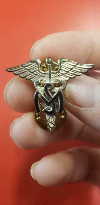 Vintage Us Military Dui Insignia Pin Set Ms Medical Services Wwii Army