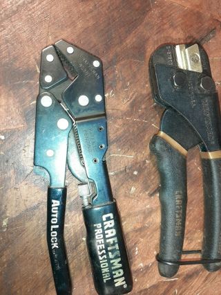 Vintage Craftsman Handi - Cut Pliers 9 - 37205,  Auto Lock Pliers 45307,  Pat Pend.  Nr