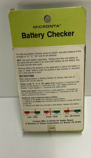 Vintage Radio Shack Micronta Battery Checker Tester 2