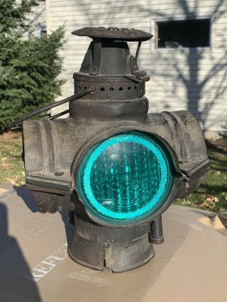 Antique The Non Sweating Adlake Lamp Chicago Railroad Lantern