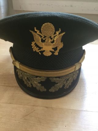 Vintage " Flight Ace " Us Military Officers Dress Hat Green Wool Size 7