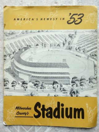 Vintage Milwaukee County Stadium Plans Brochure 1953 Diagram Packers Brewers