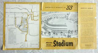 Vintage Milwaukee County Stadium Plans Brochure 1953 Diagram Packers Brewers 2