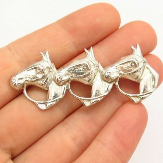 925 Sterling Silver Vintage Three Horses 