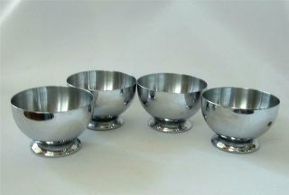 Vintage Art Deco Chase Gaiety Chrome Cocktail Cups Set Of 4 Footed Orbs Silver