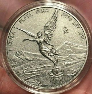 2019 1 Oz.  999 Fine Silver Mexican Libertad Antiqued Bu Coin Only 1,  000 Minted