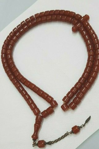 Antique Bakelite Faturan Prayer Beads Necklace 100 Rare