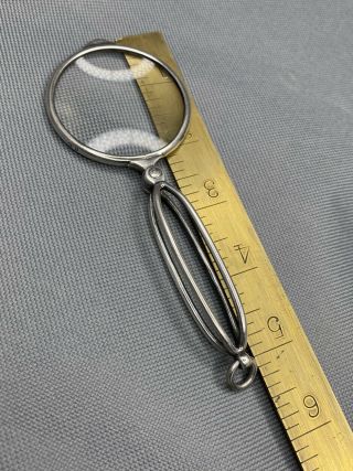 1920 Asprey Of London Antique Sterling Silver Pocket Watch Fob Magnifying Glass