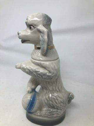 Vintage1970 Regal China Jim Beam Whiskey 12 " Decanter Bottle White Poodle Dog