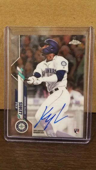 2020 Topps Chrome Kyle Lewis Seattle Mariners Autograph Rookie Card Ra - Kl