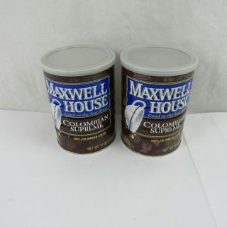 Vintage Maxwell House Coffee Tin Metal 11 Oz Can W/ Lid Automatic Drip