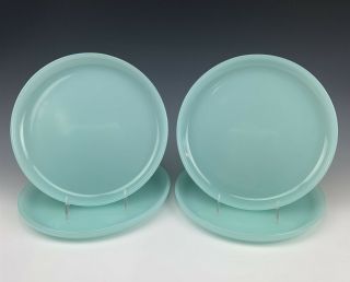 4 Antique Portieux Vallerysthal French Blue Opaline Glass Dinner Plates 1 Tia