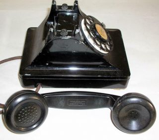 Antique Western Electric 302 Metal Body Desk Telephone With 4 H Rotary Dial 3