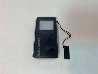 Vintage Sony Watchman Handheld Black & White Portable Tv Fd - 230