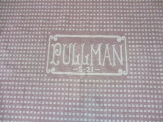 Vintage Pullman Wool Blanket Railroad Train No S 21 Sleeping Car 60 " X 83 " (c)
