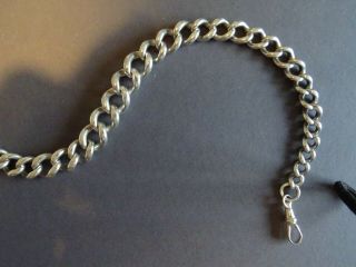 Antique Solid Silver Graduated Albert Chain & Fob Very Heavy 112.  9g/ 3.  9 OUNCES. 3