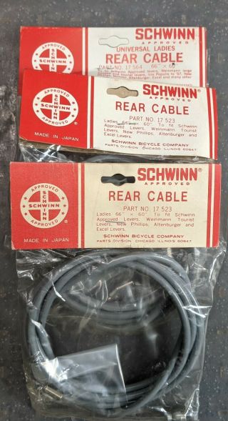 Schwinn Krate Bike Disc Brake Cables - Nos Set Of 3 - Stingray Bicycle Gray Color
