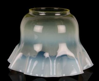 Arts And Crafts Vaseline Glass Oil Lamp Shade Antique