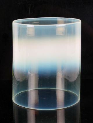 Arts and Crafts Vaseline Glass Cylinder Lamp Shade Liner Antique 2