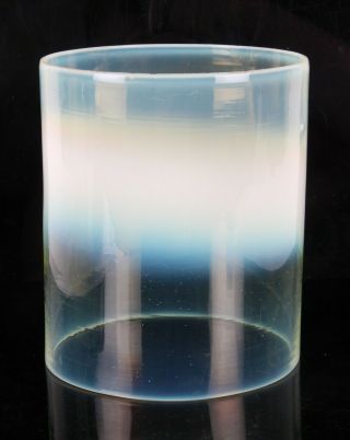 Arts and Crafts Vaseline Glass Cylinder Lamp Shade Liner Antique 3