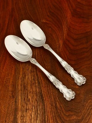 - (2) Gorham Co.  Victorian Sterling Silver Serving Spoons: Buttercup,  1899