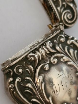 Antique Sterling Silver Vesta Match Safe Art Nouveau Rebekah at the Well 3