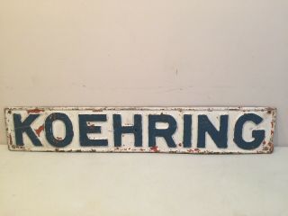 Antique Metal Koehring Farm Equipment Sign