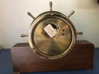 Brass Seth Thomas Ship ' s Wheel,  Ship ' s Bell 8 Day Time & Bell Strike Clock 3