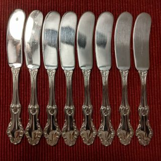 8 Georgian Shell By Frank Whiting / Concord Sterling Butter Spreaders 5 5/8 "