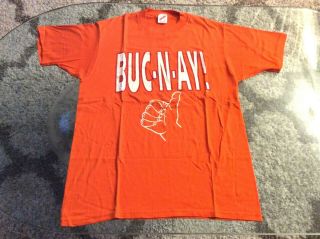 Tampa Bay Buccaneers " Buc - N - Ay " Orange Shirt Adult Large 1992 Vintage