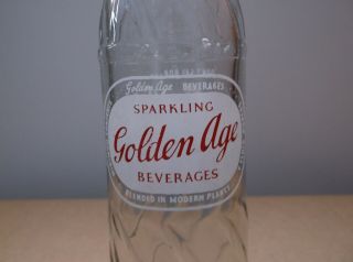 Vintage 1947 Golden Age Beverages (swirl) Acl Soda Bottle Youngstown,  Ohio 7 Oz