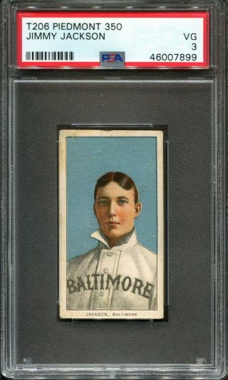 1909 - 11 T206 Jimmy Jackson Psa 3,  Centered Looks Nicer Baltimore