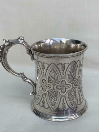 Good Solid Silver Victorian Christening Mug By George Unite Birmingham 1871.