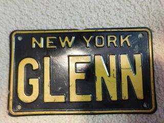 Expired Vintage York (glenn) Vanity License Plate