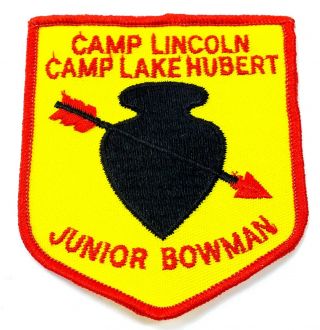 Vintage Bsa Boy Scouts Of America Patch Camp Lincoln Lake Hubert Junior Bowman