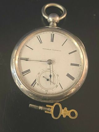 Antique 18s Elgin Coin Silver Key Wind Pocket Watch Low Serial Number